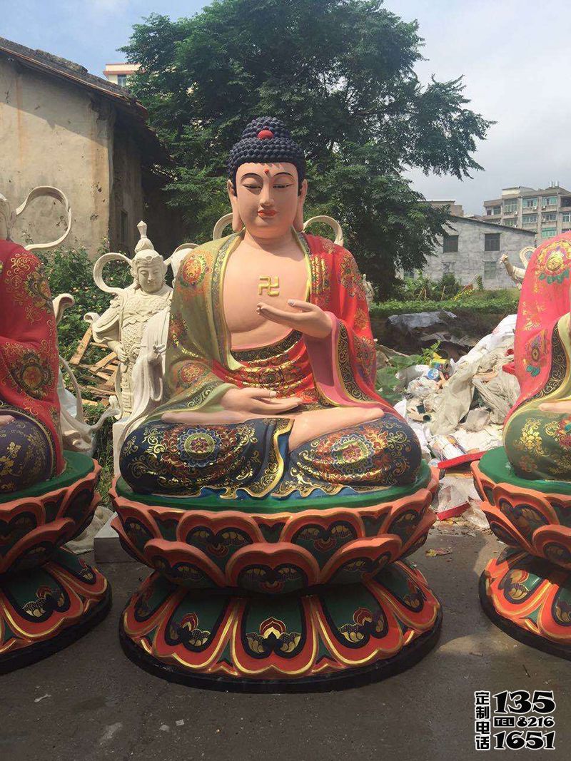 玻璃钢彩绘庙宇大型佛像五方佛雕塑 玻璃钢彩绘庙宇大型佛像五方佛雕塑
