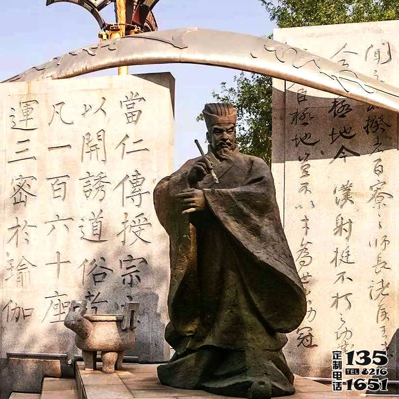 校园摆放的中国古代著名书法家柳公权玻璃钢仿铜雕塑像 校园摆放的中国古代著名书法家柳公权玻璃钢仿铜雕塑像