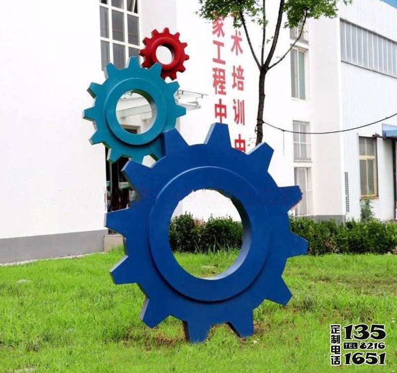学校创意玻璃钢铸造齿轮雕塑 学校创意玻璃钢铸造齿轮雕塑
