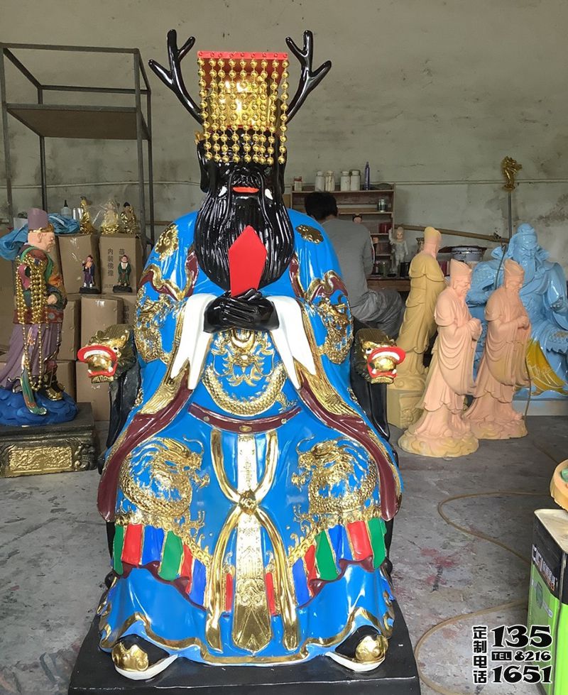玻璃钢彩绘大型神佛龙王雕塑 玻璃钢彩绘大型神佛龙王雕塑
