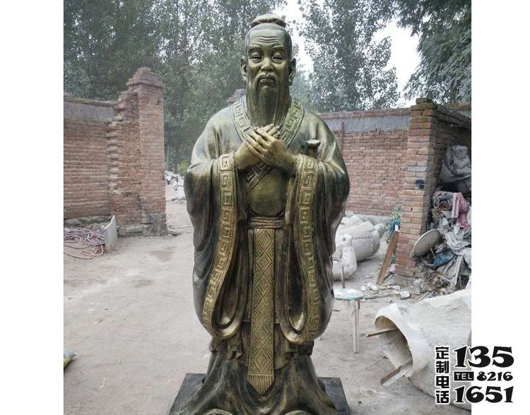 学校古代名人至圣先师孔子玻璃钢仿铜雕 学校古代名人至圣先师孔子玻璃钢仿铜雕