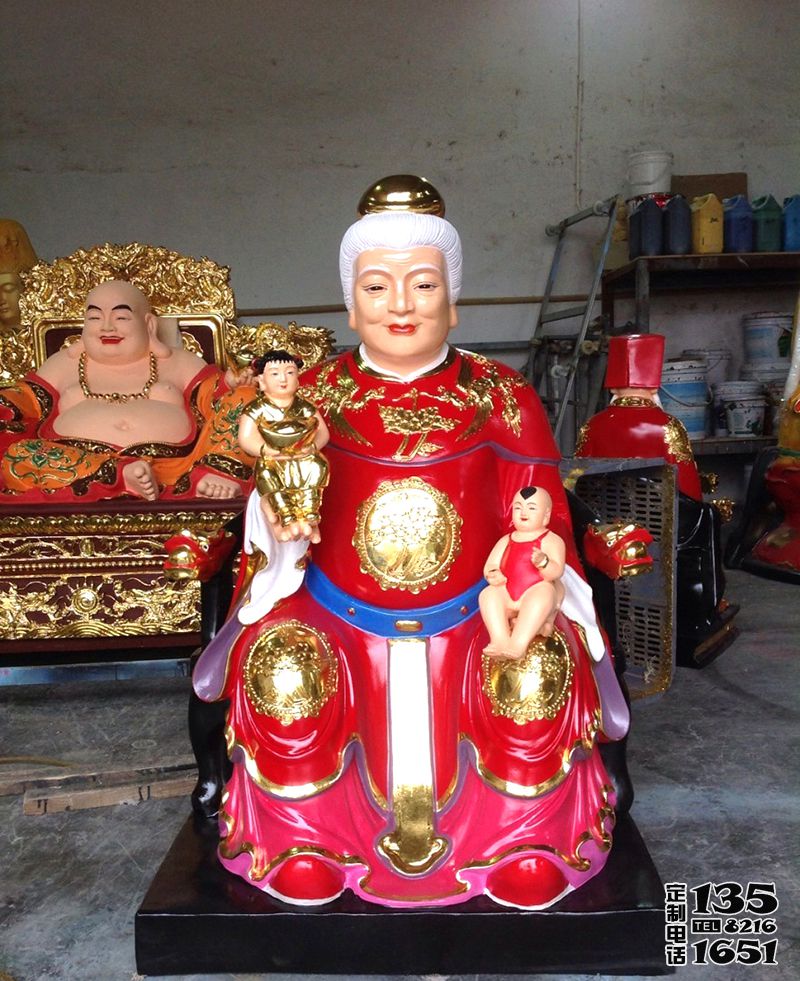 桃花圣母教主玻璃钢彩绘寺庙供奉十二老母雕塑 桃花圣母教主玻璃钢彩绘寺庙供奉十二老母雕塑