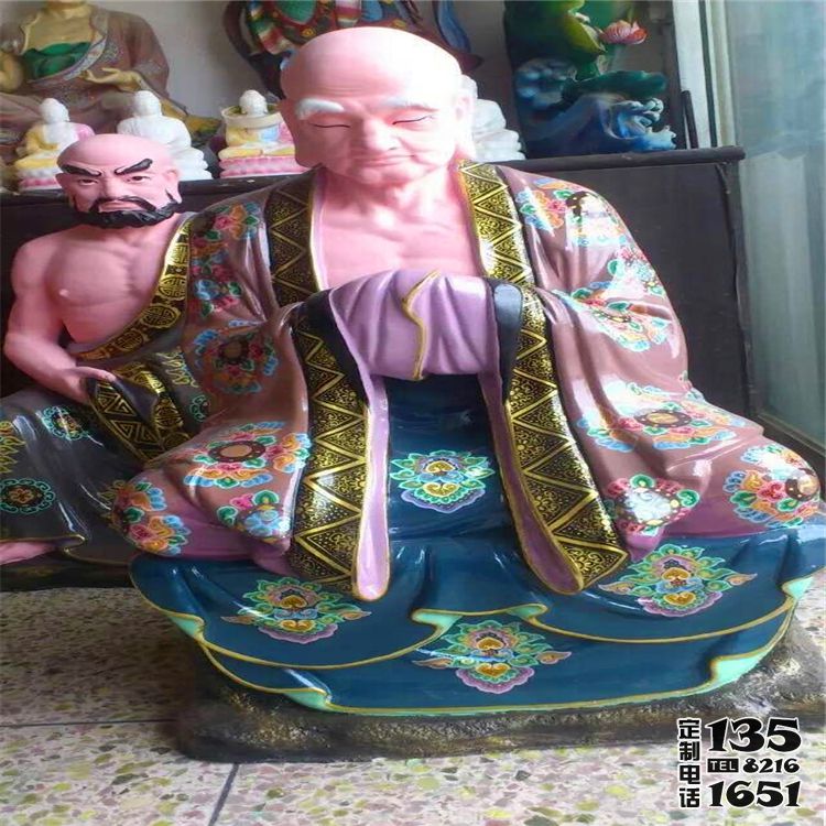 玻璃钢彩绘寺庙供奉神佛十八罗汉雕塑 玻璃钢彩绘寺庙供奉神佛十八罗汉雕塑