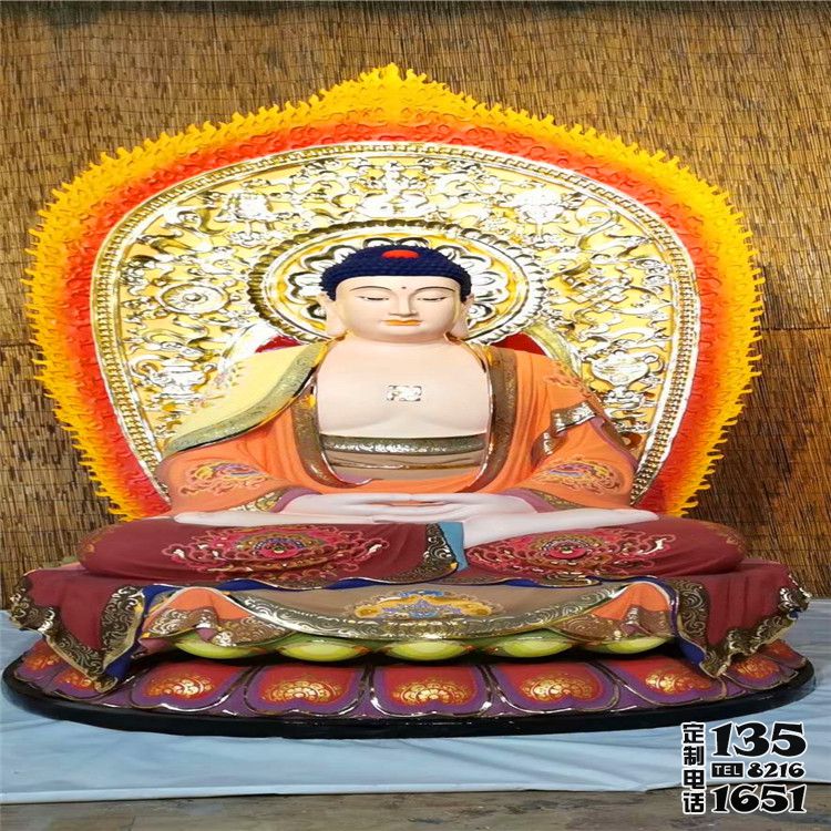 玻璃钢彩绘大型寺庙供奉三宝佛雕塑 玻璃钢彩绘大型寺庙供奉三宝佛雕塑
