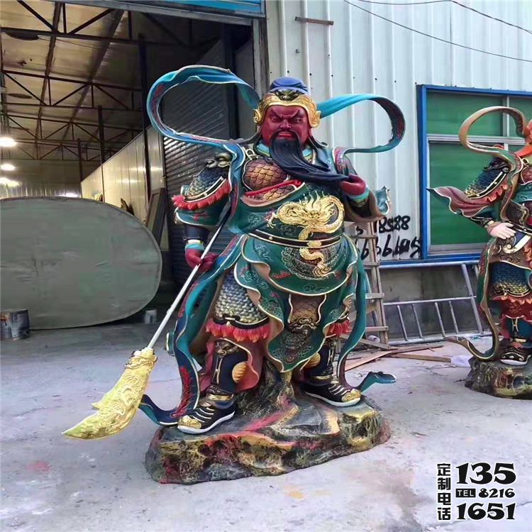 玻璃钢彩绘大型景观寺庙神佛关公雕塑 玻璃钢彩绘大型景观寺庙神佛关公雕塑
