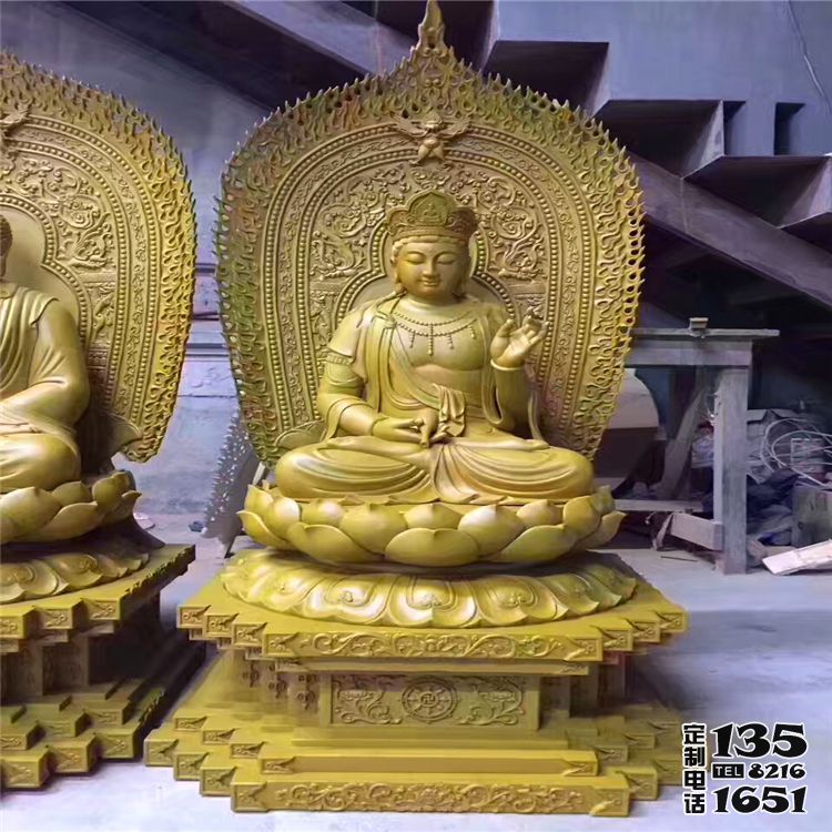 寺庙玻璃钢彩绘漆金佛像三圣佛雕塑 寺庙玻璃钢彩绘漆金佛像三圣佛雕塑