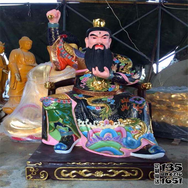 玻璃钢彩绘寺庙大型佛像景观马王爷雕塑 玻璃钢彩绘寺庙大型佛像景观马王爷雕塑