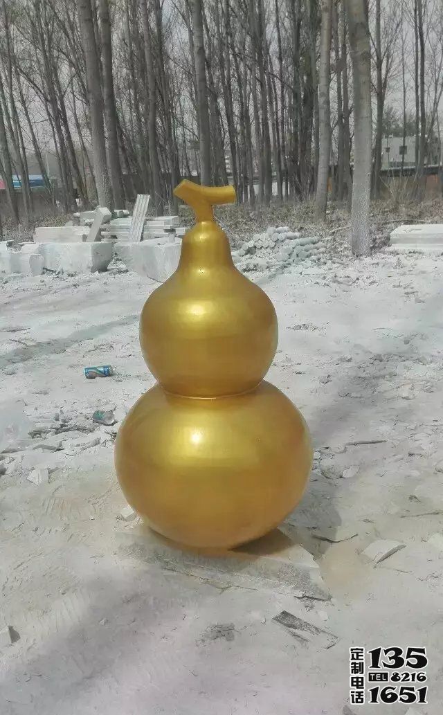 景区玻璃钢仿铜喷漆葫芦雕塑 景区玻璃钢仿铜喷漆葫芦雕塑