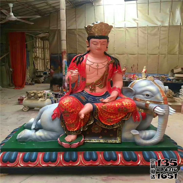 寺庙玻璃钢彩绘大型佛像文殊普贤雕塑 寺庙玻璃钢彩绘大型佛像文殊普贤雕塑