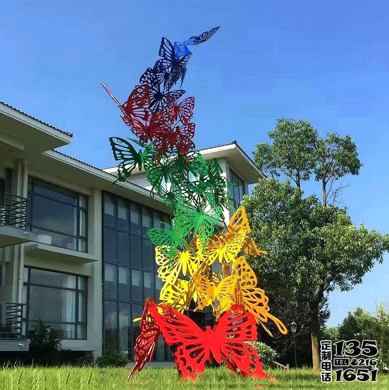 城市街道卡通玻璃钢剪纸蝴蝶雕塑 城市街道卡通玻璃钢剪纸蝴蝶雕塑