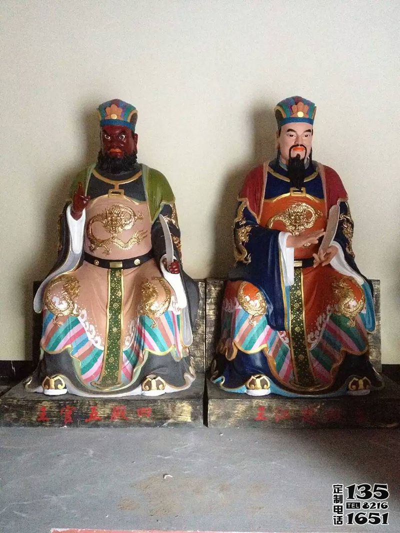 景区寺庙玻璃钢彩绘阎王雕塑 景区寺庙玻璃钢彩绘阎王雕塑