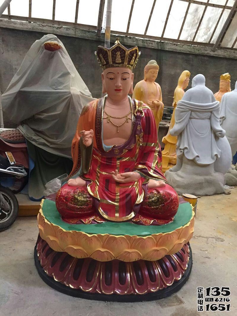 大型寺庙玻璃钢彩绘佛像地藏王雕塑 大型寺庙玻璃钢彩绘佛像地藏王雕塑