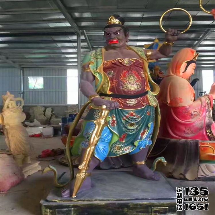 玻璃钢彩绘寺庙供奉神佛哼哈二将雕塑 玻璃钢彩绘寺庙供奉神佛哼哈二将雕塑