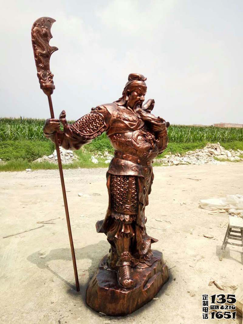 玻璃钢仿铜户外大型景观武财神关公雕塑 玻璃钢仿铜户外大型景观武财神关公雕塑