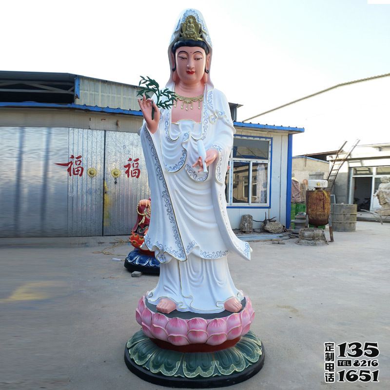 玻璃钢彩绘户外景区滴水观音雕塑 玻璃钢彩绘户外景区滴水观音雕塑