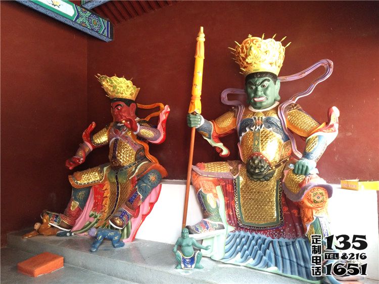 寺庙玻璃钢彩绘大型人物景观四大天王雕塑 寺庙玻璃钢彩绘大型人物景观四大天王雕塑