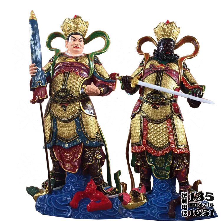 寺庙摆放玻璃钢仿真四大天王神像雕塑 寺庙摆放玻璃钢仿真四大天王神像雕塑