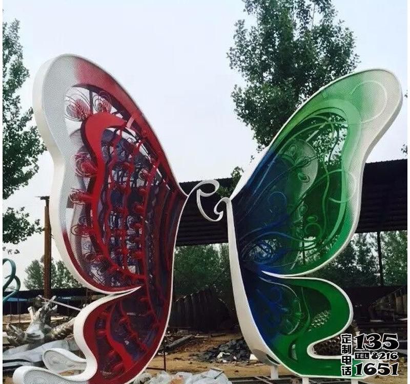 玻璃钢景区园林彩绘蝴蝶雕塑 玻璃钢景区园林彩绘蝴蝶雕塑