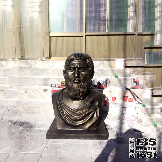 公园玻璃钢仿铜世界名人帕拉图雕塑 公园玻璃钢仿铜世界名人帕拉图雕塑