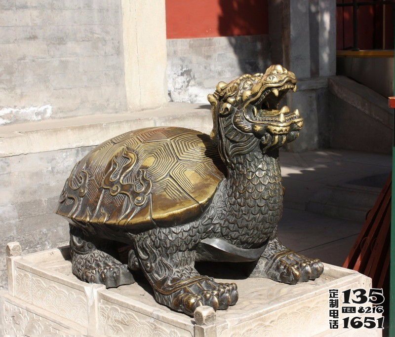 寺庙庭院玻璃钢仿铜龙龟雕塑 寺庙庭院玻璃钢仿铜龙龟雕塑