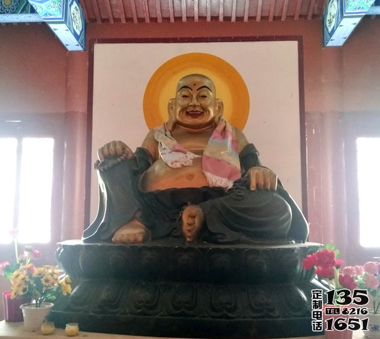 大型玻璃钢彩绘寺庙景区供奉弥勒佛雕塑 大型玻璃钢彩绘寺庙景区供奉弥勒佛雕塑