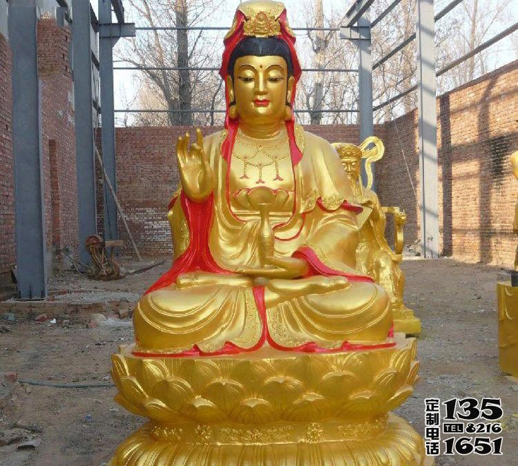 寺庙玻璃钢漆金菩萨观音雕塑 寺庙玻璃钢漆金菩萨观音雕塑