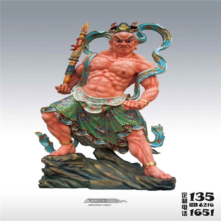 寺庙大型景观玻璃钢彩绘哼哈二将雕塑 寺庙大型景观玻璃钢彩绘哼哈二将雕塑