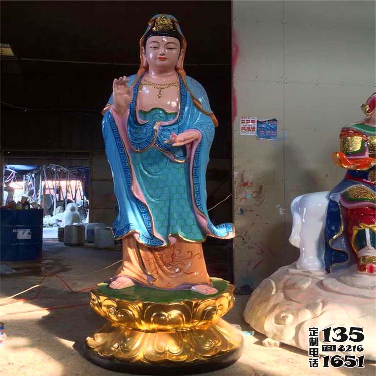 景区寺庙大型玻璃钢彩绘观音菩萨雕塑 景区寺庙大型玻璃钢彩绘观音菩萨雕塑