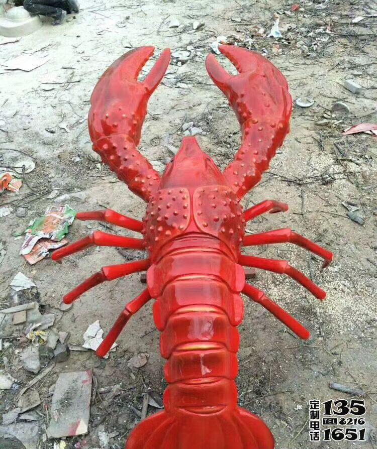 大型仿真玻璃钢红色小龙虾雕塑 大型仿真玻璃钢红色小龙虾雕塑