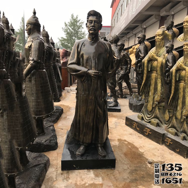 景区校园玻璃钢仿铜鲁迅雕塑 景区校园玻璃钢仿铜鲁迅雕塑