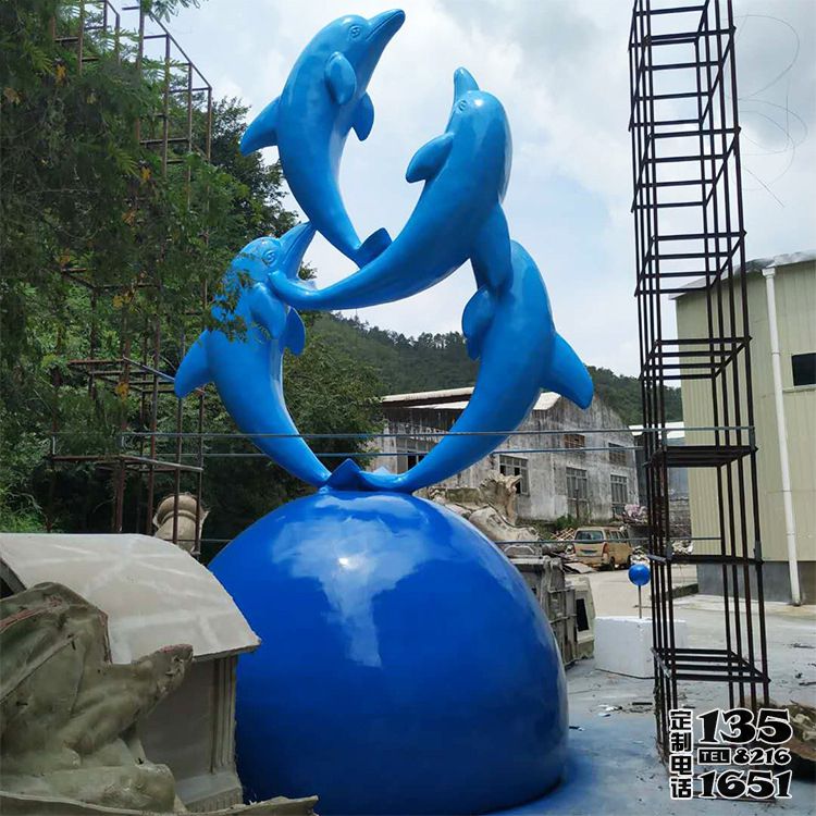 学校校园玻璃钢海豚景观雕塑 学校校园玻璃钢海豚景观雕塑