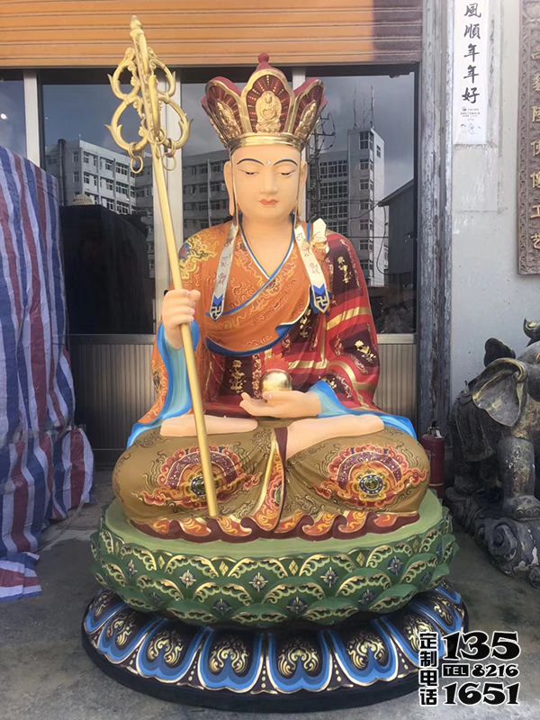 寺庙大型佛像玻璃钢彩绘地藏王雕塑 寺庙大型佛像玻璃钢彩绘地藏王雕塑