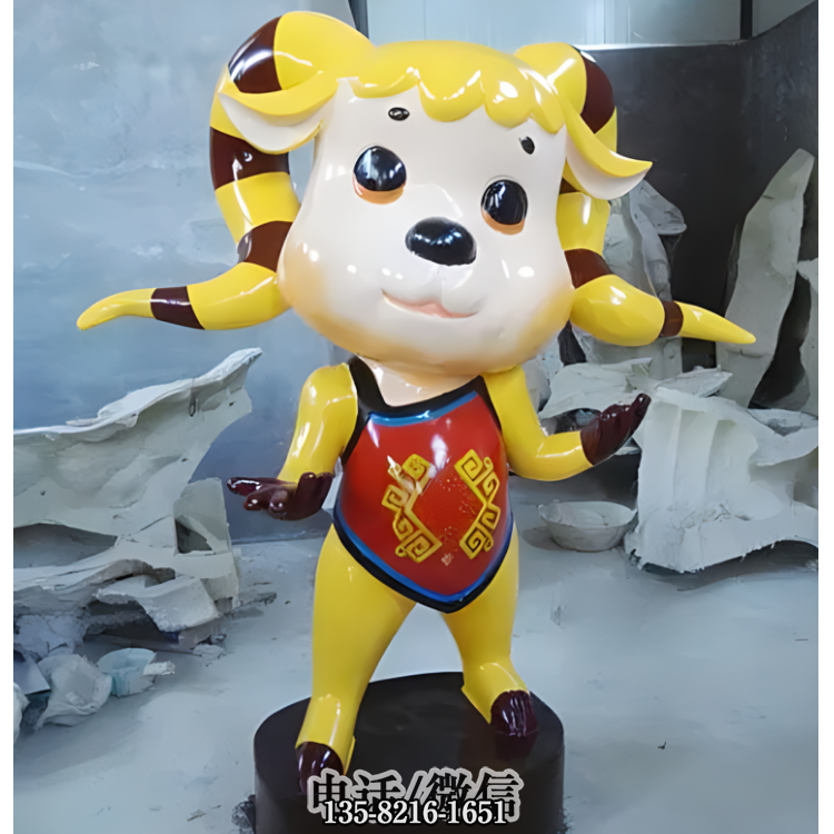 玻璃钢卡通羊宝宝卡通雕塑 玻璃钢卡通羊宝宝卡通雕塑