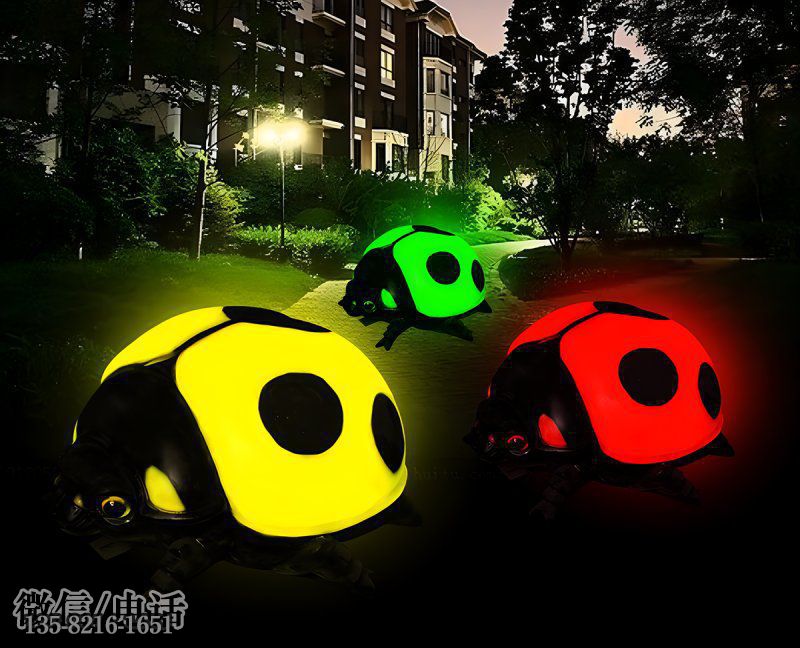 七星瓢虫玻璃钢发光动物雕塑摆件 七星瓢虫玻璃钢发光动物雕塑摆件