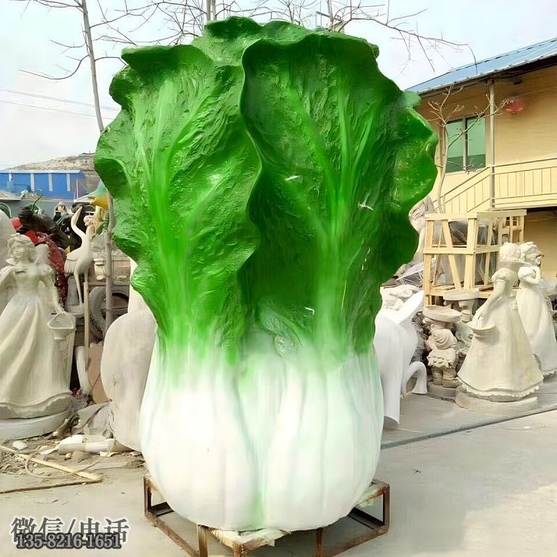 大型玻璃钢仿真白菜雕塑 大型玻璃钢仿真白菜雕塑
