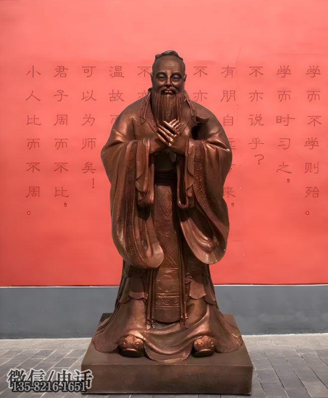 玻璃材质仿铜孔子名人雕塑 玻璃材质仿铜孔子名人雕塑